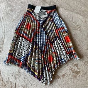 NWT BERSHKA Fancy Multicolor Pleated Skirt Size S